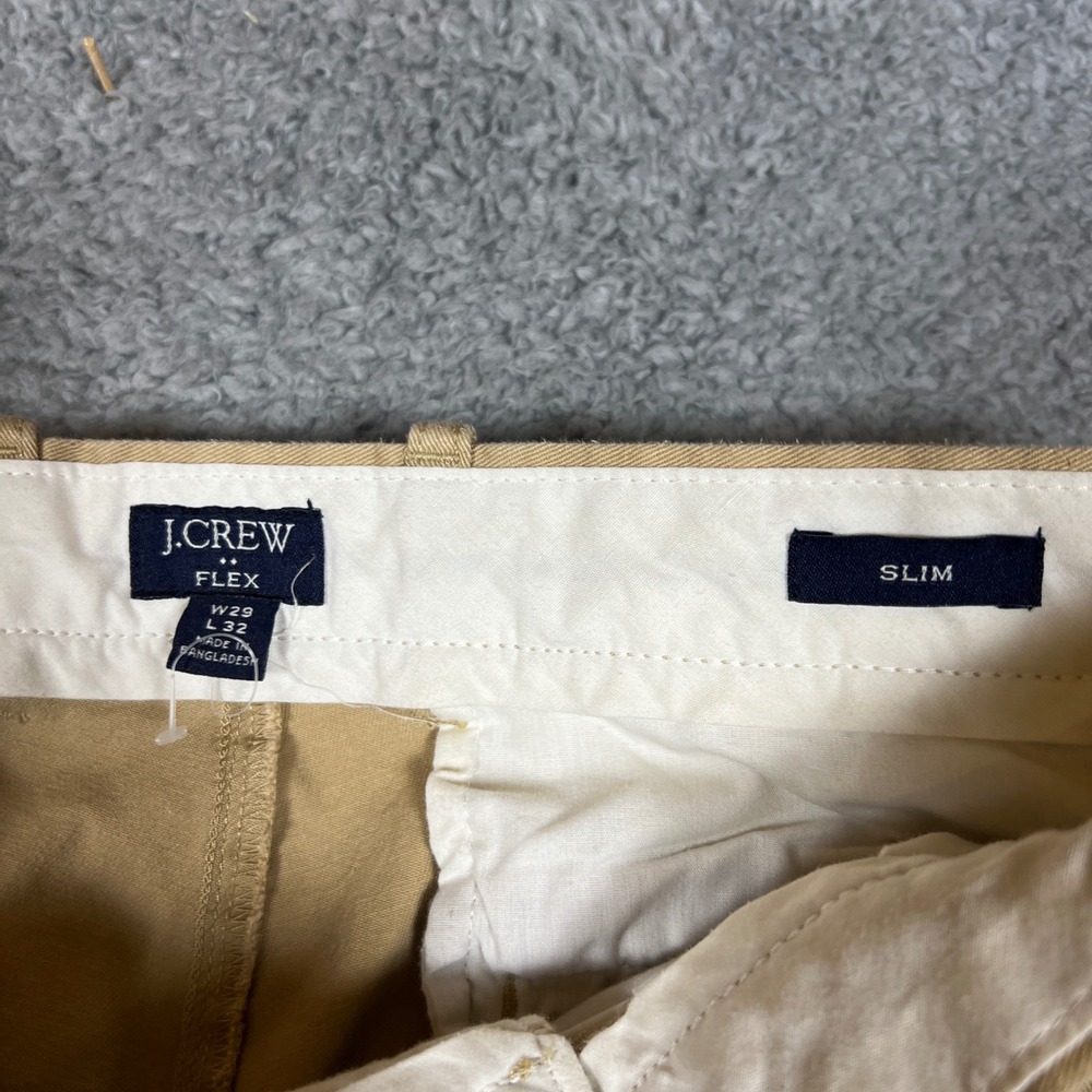 J Crew Flex Slim Chino Pants Tan Mens 29x32 Casual Office Formal Business - Picture 7 of 10